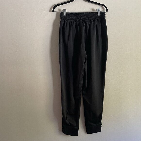 Abercrombie & Fitch Women S Black Satin Ultra High Rise Button Cuff Joggers Pant - Picture 5 of 10